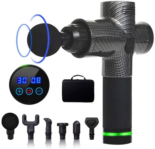 Massaggiatore Muscolare Professionale 30 Velocità – 6 Testine Intercambiabili